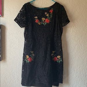 Black Lace Forever 21 Floral Dress